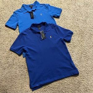 Ralph Lauren Short Sleeve Polo Shirts Blue Size Boy’s Large (14 - 16) Pair of 2